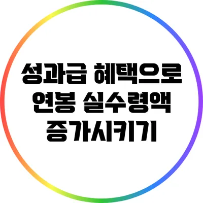 성과급 혜택으로 연봉 실수령액 증가시키기