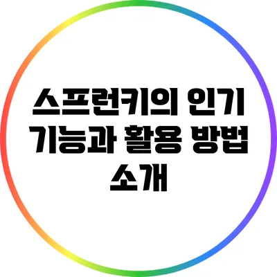 스프런키의 인기 기능과 활용 방법 소개