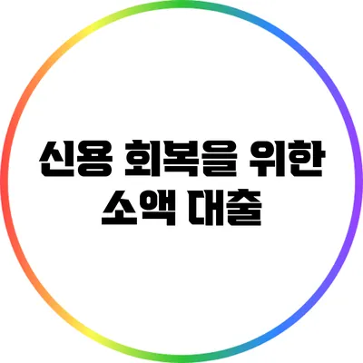 신용 회복을 위한 소액 대출