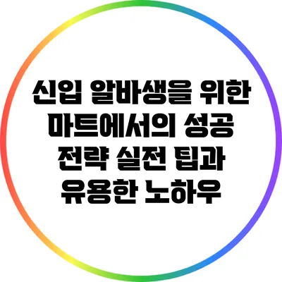 신입 알바생을 위한 마트에서의 성공 전략: 실전 팁과 유용한 노하우