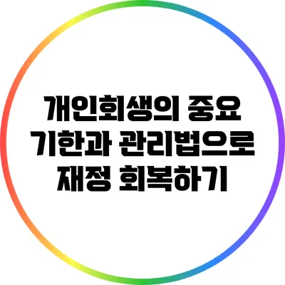 개인회생의 중요 기한과 관리법으로 재정 회복하기