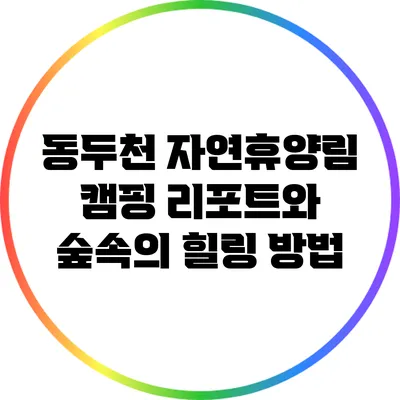 동두천 자연휴양림 캠핑 리포트와 숲속의 힐링 방법