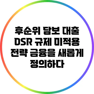 후순위 담보 대출 DSR 규제 미적용 전략: 금융을 새롭게 정의하다