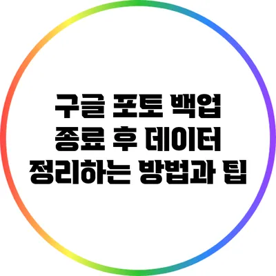 구글 포토 백업 종료 후 데이터 정리하는 방법과 팁