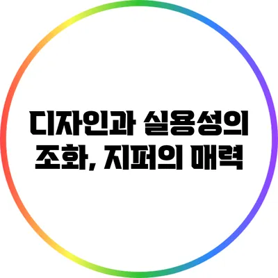 디자인과 실용성의 조화, 지퍼의 매력