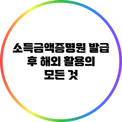 소득금액증명원 발급 후 해외 활용의 모든 것