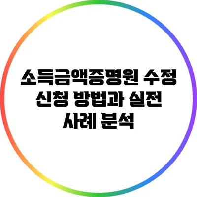 소득금액증명원 수정 신청 방법과 실전 사례 분석
