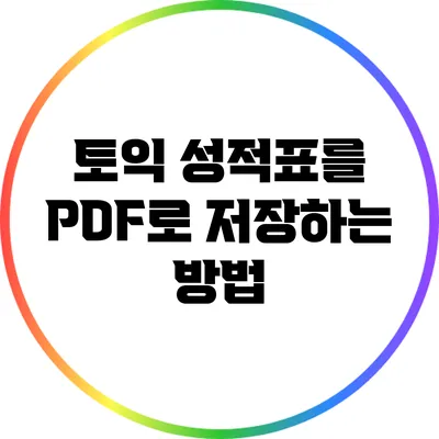 토익 성적표를 PDF로 저장하는 방법