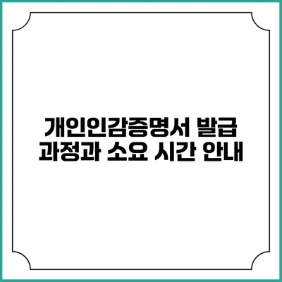 개인인감증명서 발급 과정과 소요 시간 안내
