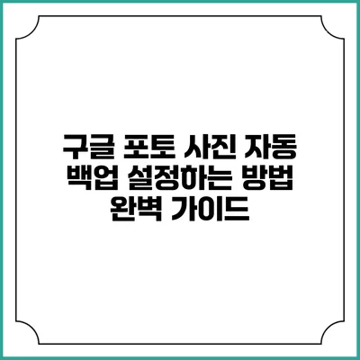 구글 포토 사진 자동 백업 설정하는 방법 완벽 가이드