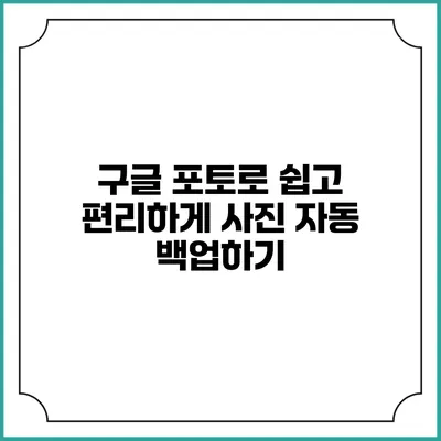 구글 포토로 쉽고 편리하게 사진 자동 백업하기