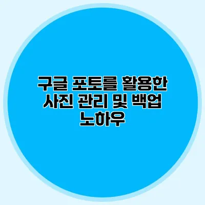 구글 포토를 활용한 사진 관리 및 백업 노하우