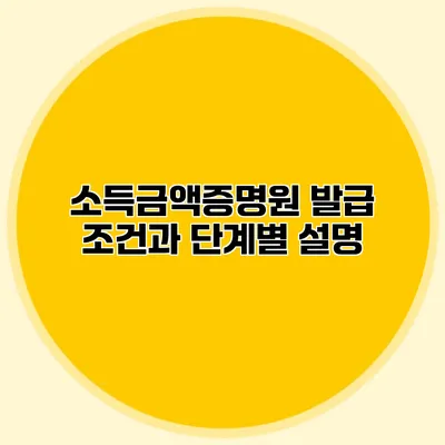 소득금액증명원 발급 조건과 단계별 설명