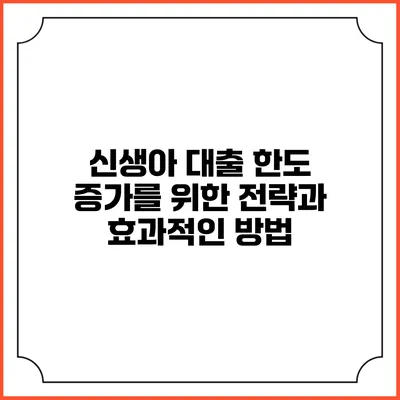 신생아 대출 한도 증가를 위한 전략과 효과적인 방법