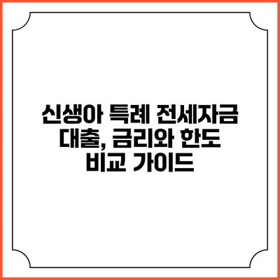 신생아 특례 전세자금 대출, 금리와 한도 비교 가이드