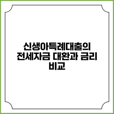 신생아특례대출의 전세자금 대환과 금리 비교