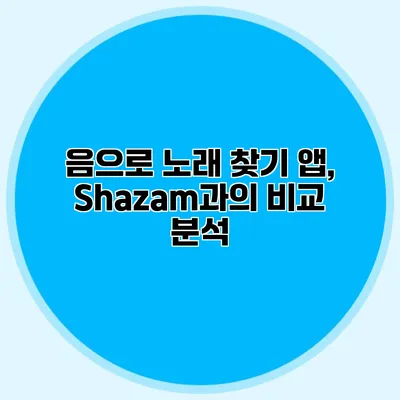 음으로 노래 찾기 앱, Shazam과의 비교 분석