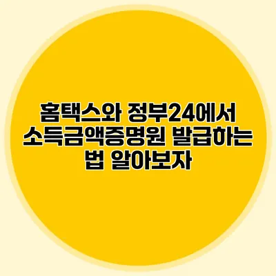 홈택스와 정부24에서 소득금액증명원 발급하는 법 알아보자