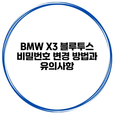 BMW X3 블루투스 비밀번호 변경 방법과 유의사항