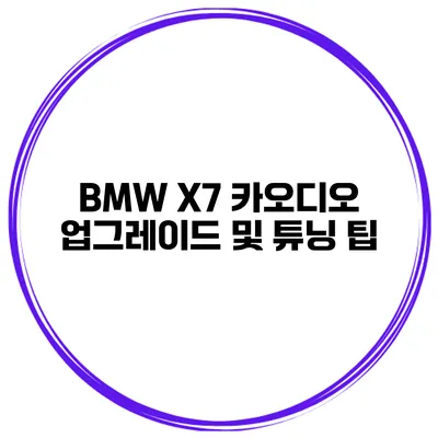 BMW X7 카오디오 업그레이드 및 튜닝 팁