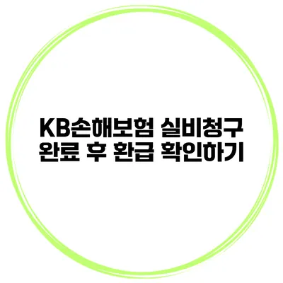KB손해보험 실비청구 완료 후 환급 확인하기