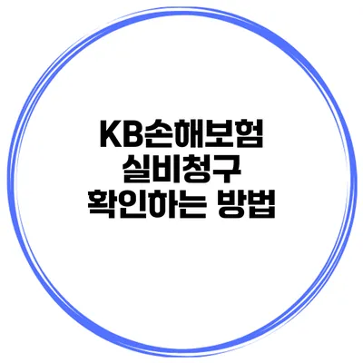 KB손해보험 실비청구 확인하는 방법