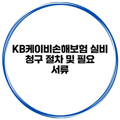 KB케이비손해보험 실비 청구 절차 및 필요 서류