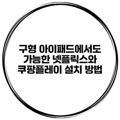 구형 아이패드에서도 가능한 넷플릭스와 쿠팡플레이 설치 방법
