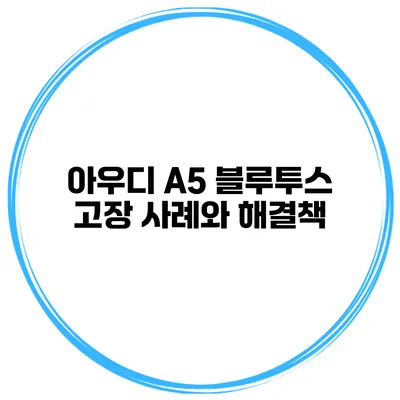 아우디 A5 블루투스 고장 사례와 해결책