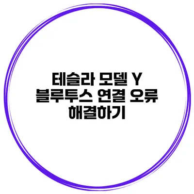 테슬라 모델 Y 블루투스 연결 오류 해결하기