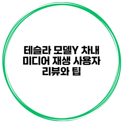 테슬라 모델Y 차내 미디어 재생 사용자 리뷰와 팁