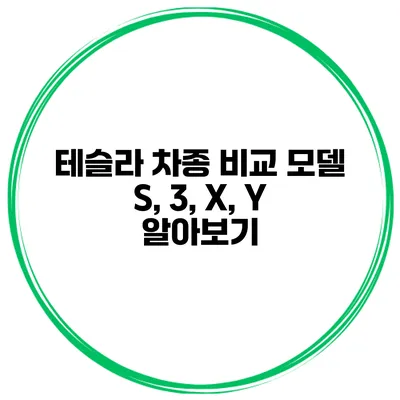 테슬라 차종 비교 모델 S, 3, X, Y 알아보기